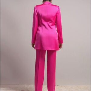 Women’s Pink satin Suit Blazer Set